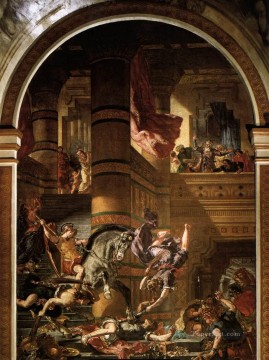 Eugene Delacroix Painting - Heliodoros Driven from the Temple Romantic Eugene Delacroix